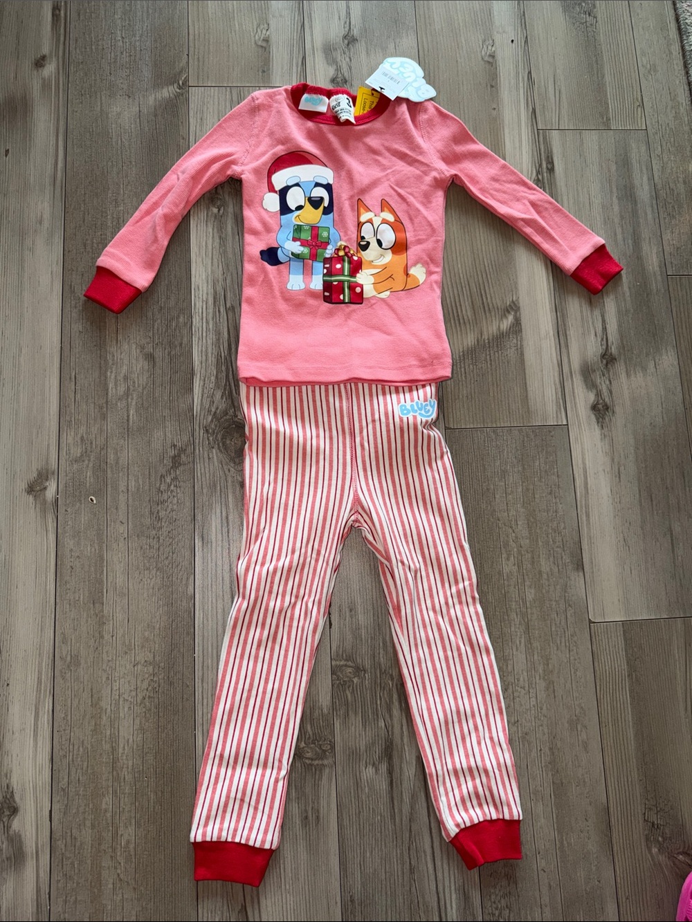 Cotton On Pink Character Stripe Kids Pajama Set